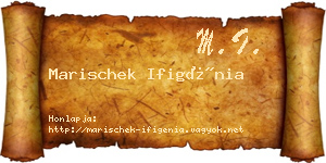 Marischek Ifigénia névjegykártya